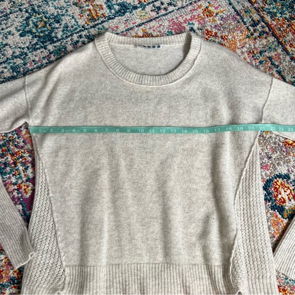 KOKUN Cashmere Crewneck Boxy Open Knit Side Sweater - Picture 9 of 11
